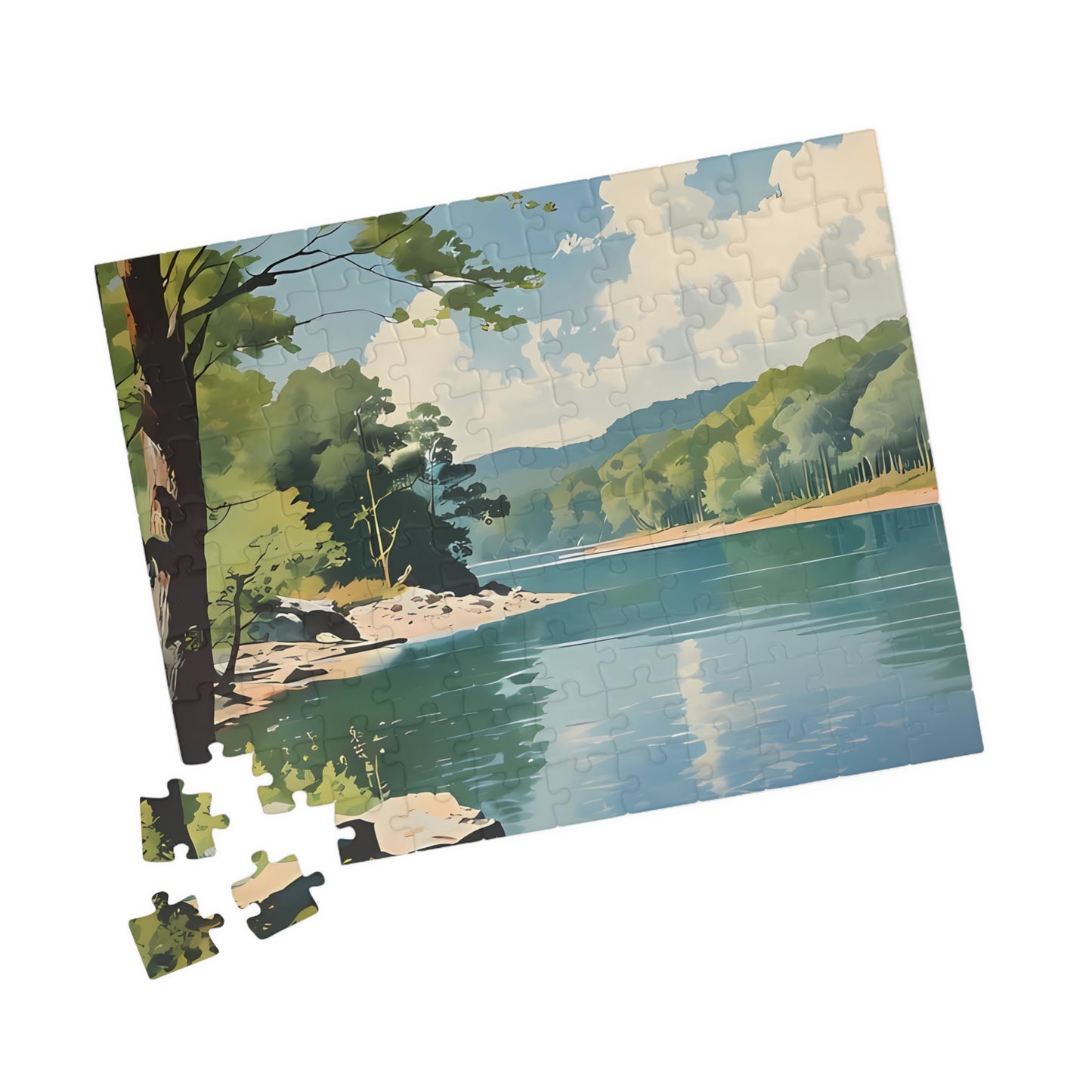 "Afternoon in the Cove" Herrington Lake Vista Watercolor Puzzle (110, 252, 520, 1014-piece)