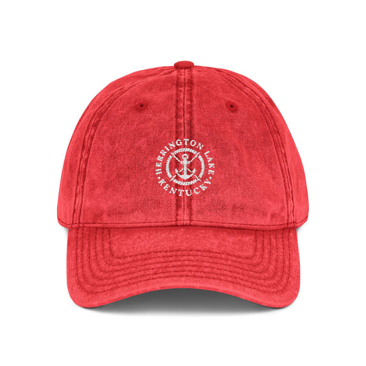 Embroidered Herrington Lake Nautical Collection Vintage Cap (Embroidery with Back Logo)