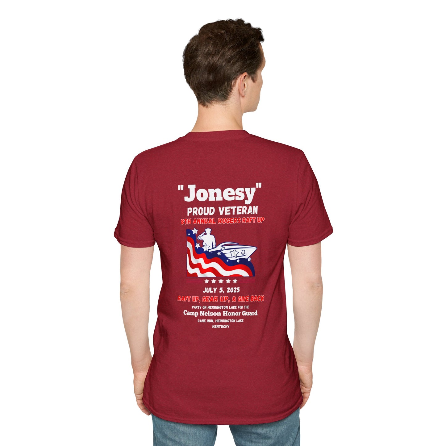 VETERANS 2025 Roger's Raft-Up for Camp Nelson Honor Guard 100% Ringspun Cotton UNISEX Double-Sided Tee