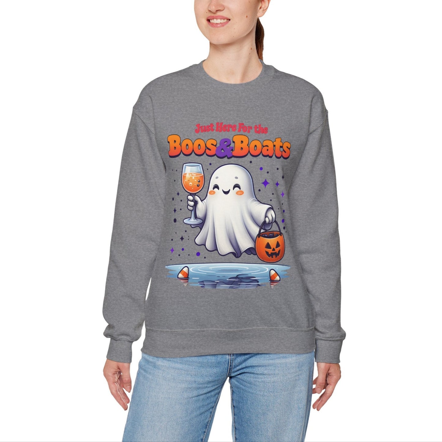 "Just Here For The Booze & Boats" Heavy Blend™ Crewneck Sweatshirt
