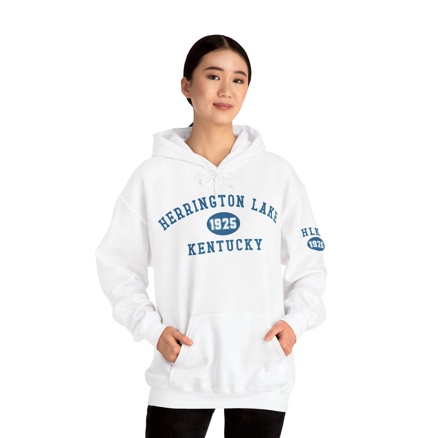 Herrington Lake Collegiate Collection Unisex Heavy Blend™ Hooded Sweatshirt w/ Printed Sleeve Accent