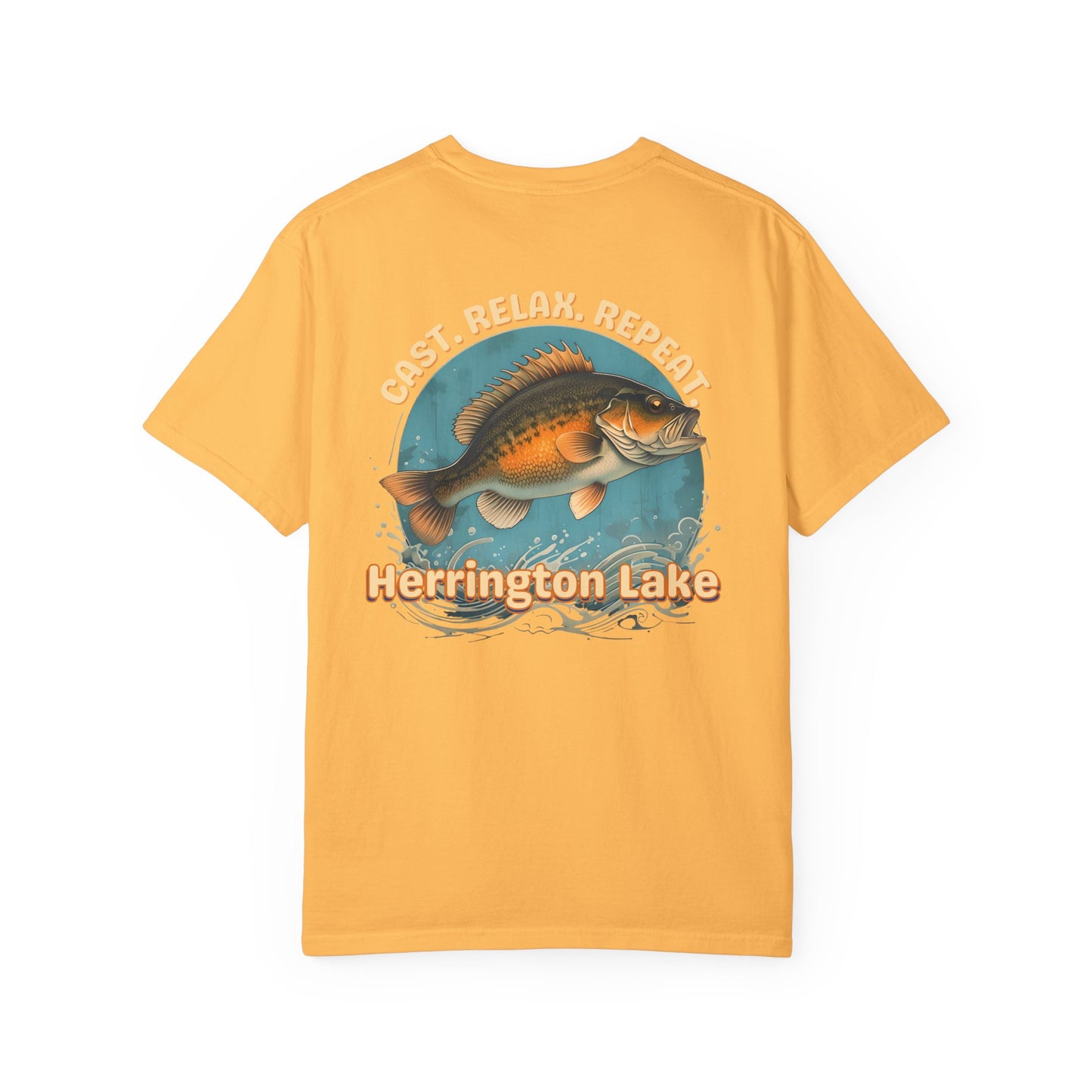 Cast. Relax. Repeat. Herrington Lake Double-Sided Premium Garment-Dyed Comfort Colors TShirt