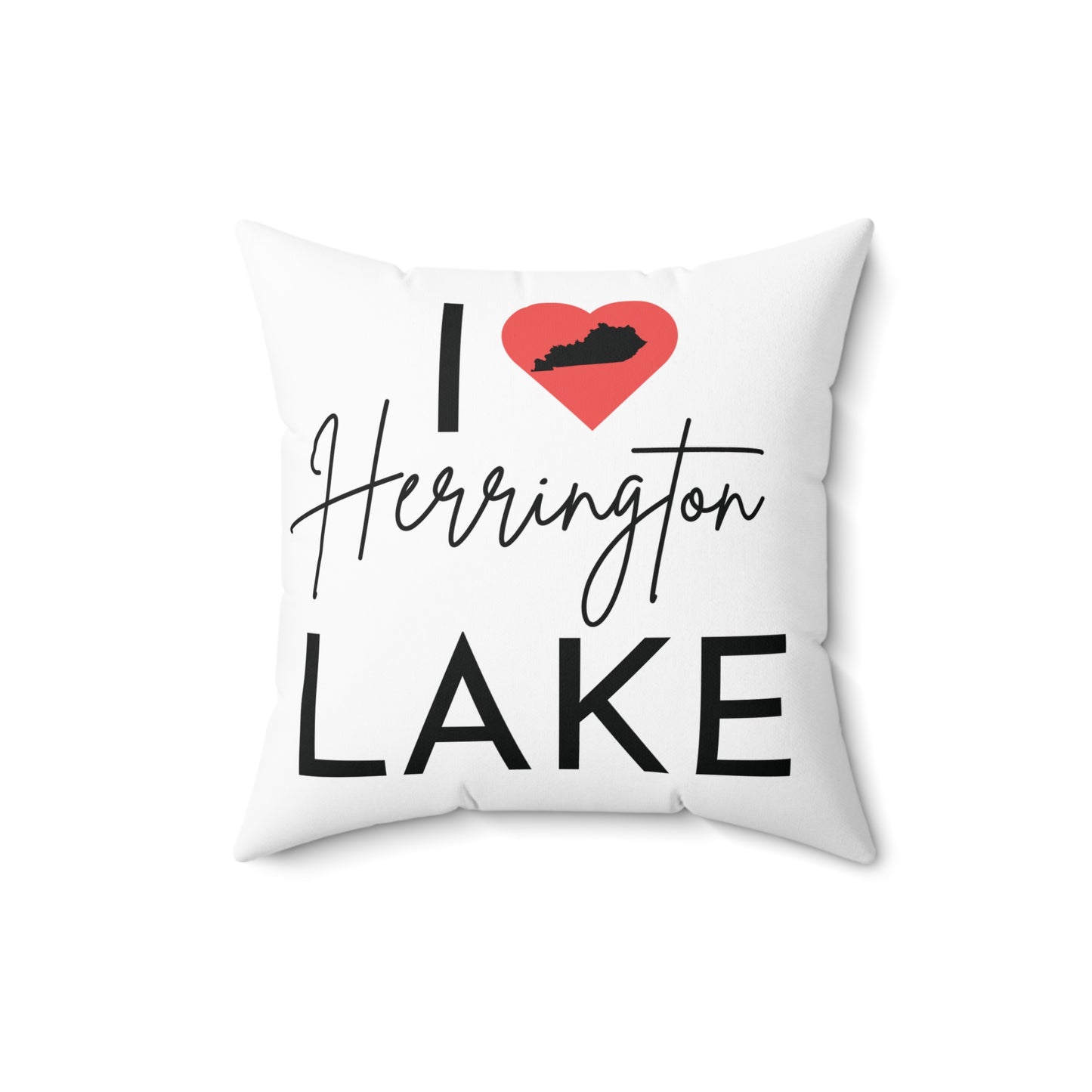 I ❤️ Herrington Lake Spun Polyester Square Accent Pillow