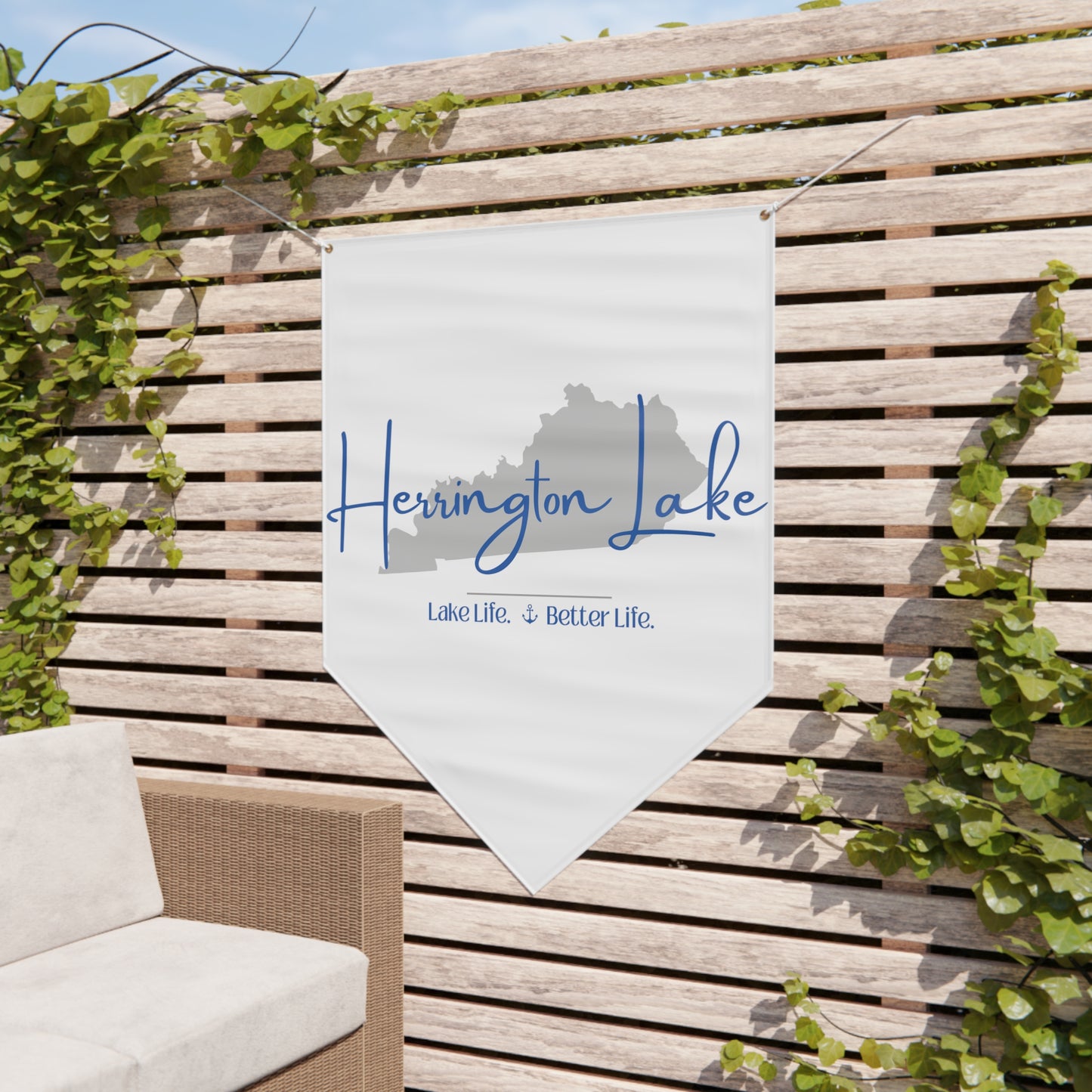 Herrington Lake Signature Collection Pennant Banner in White