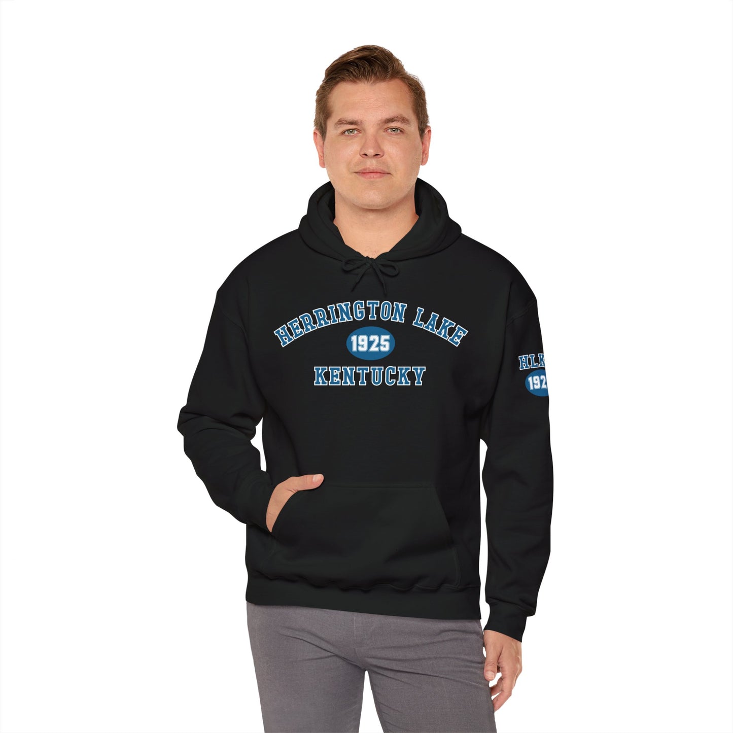 Herrington Lake Collegiate Collection Unisex Heavy Blend™ Hooded Sweatshirt w/ Printed Sleeve Accent