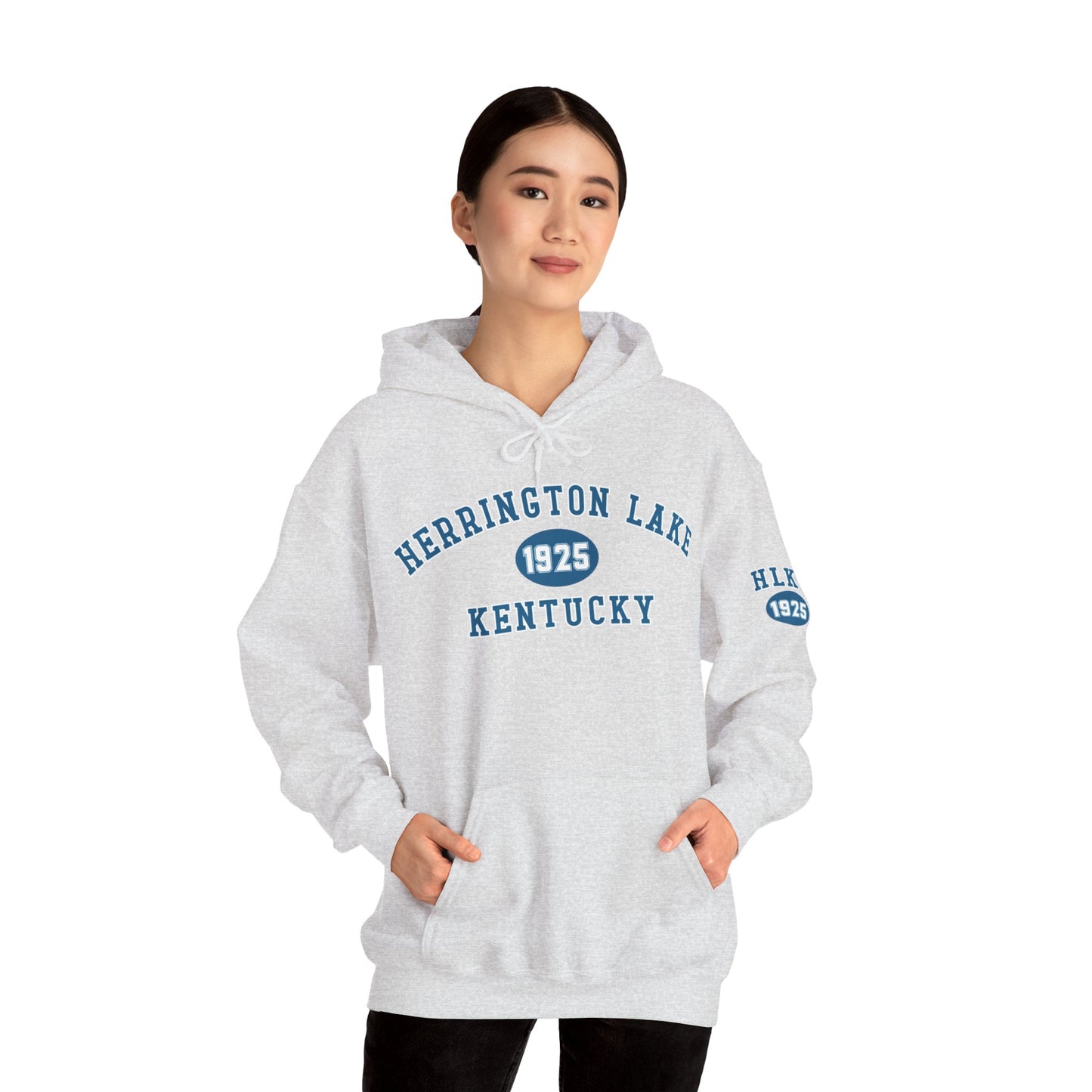 Herrington Lake Collegiate Collection Unisex Heavy Blend™ Hooded Sweatshirt w/ Printed Sleeve Accent