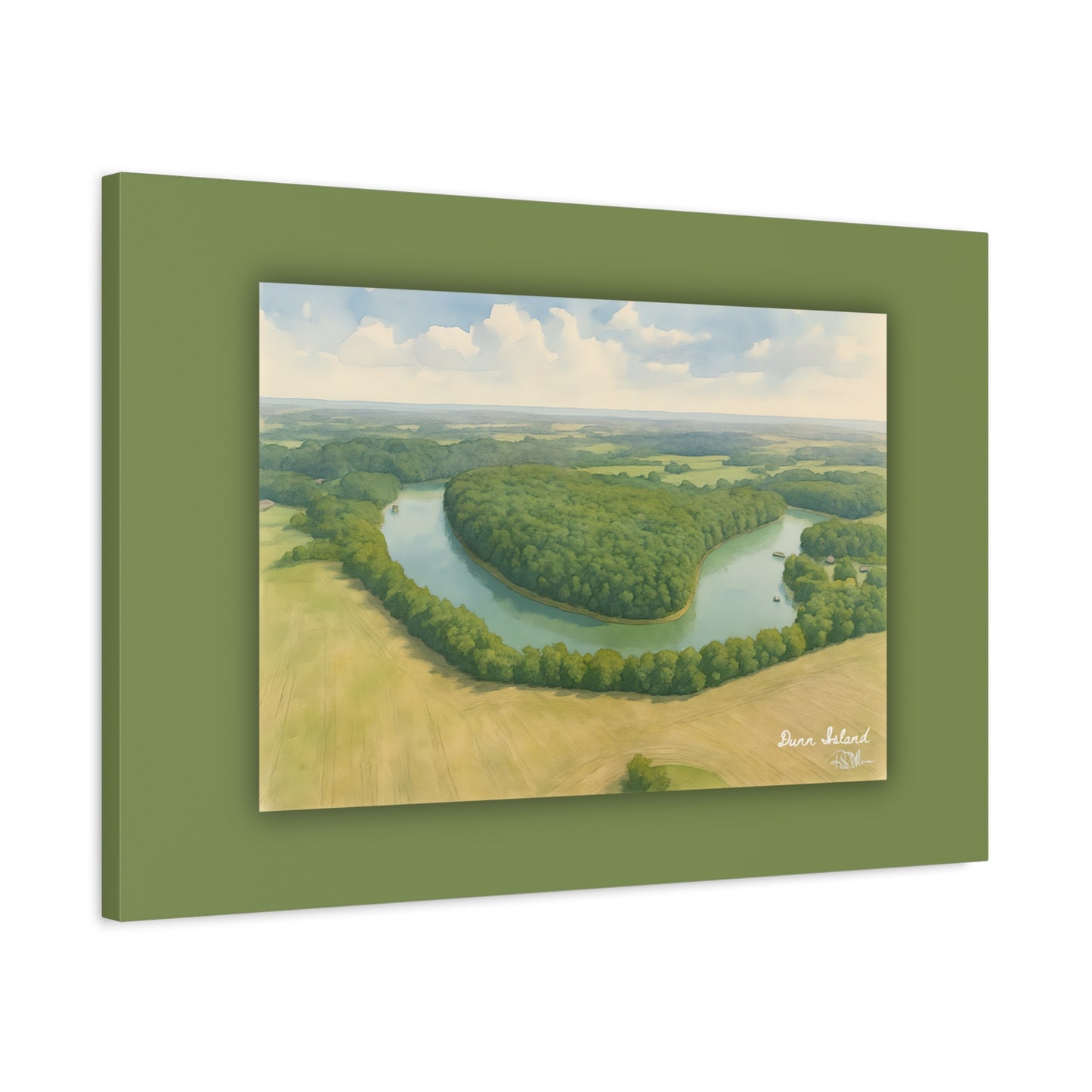 Dunn Island: Heart of Herrington Watercolor Printed on Matte Canvas, Stretched, 1.25"