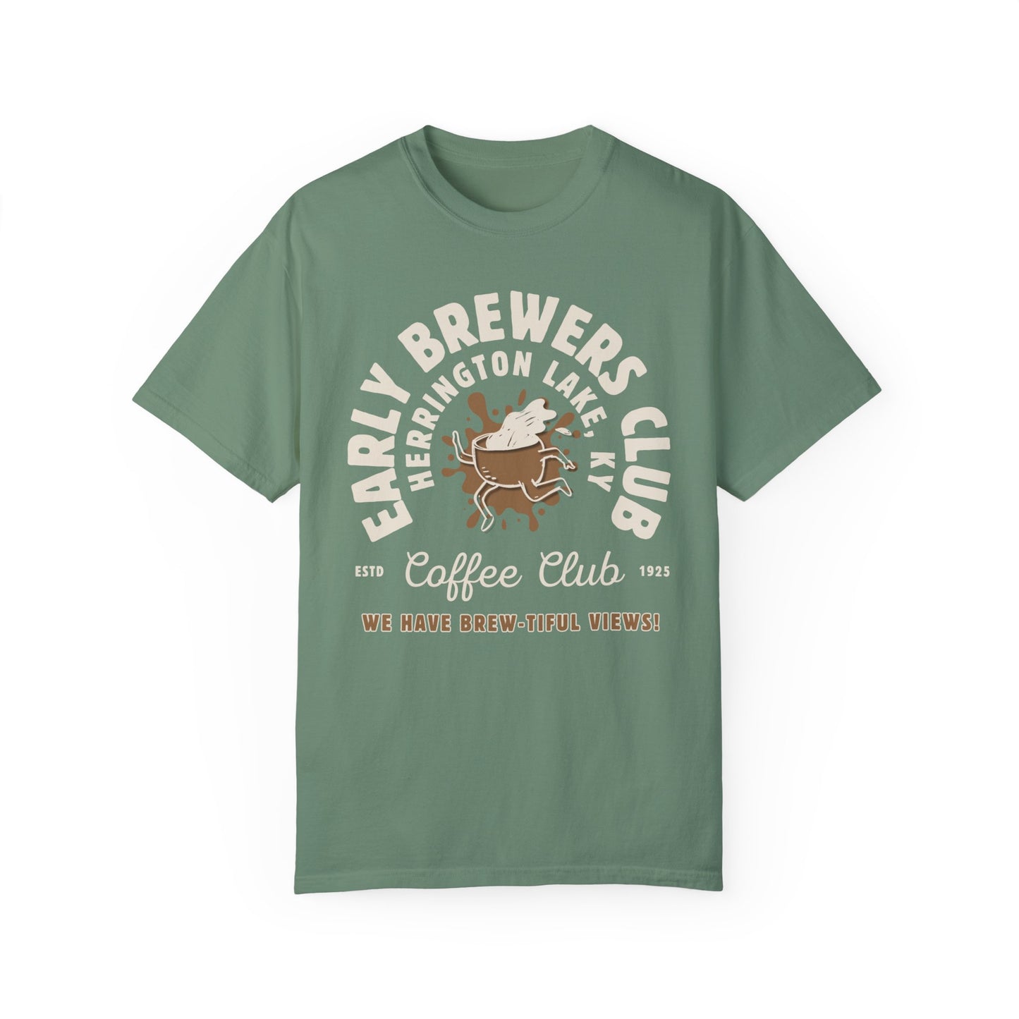 "Early Brewers Club" Coffee House Collection Premium Garment-Dyed Comfort Colors TShirt