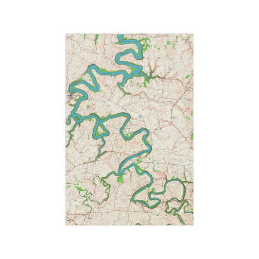 Herrington Lake - Bryantsville Quadrangle Topographic Map, USGS 1952 Satin 24"'x36" Poster (210gsm) - Original/Natural Colors