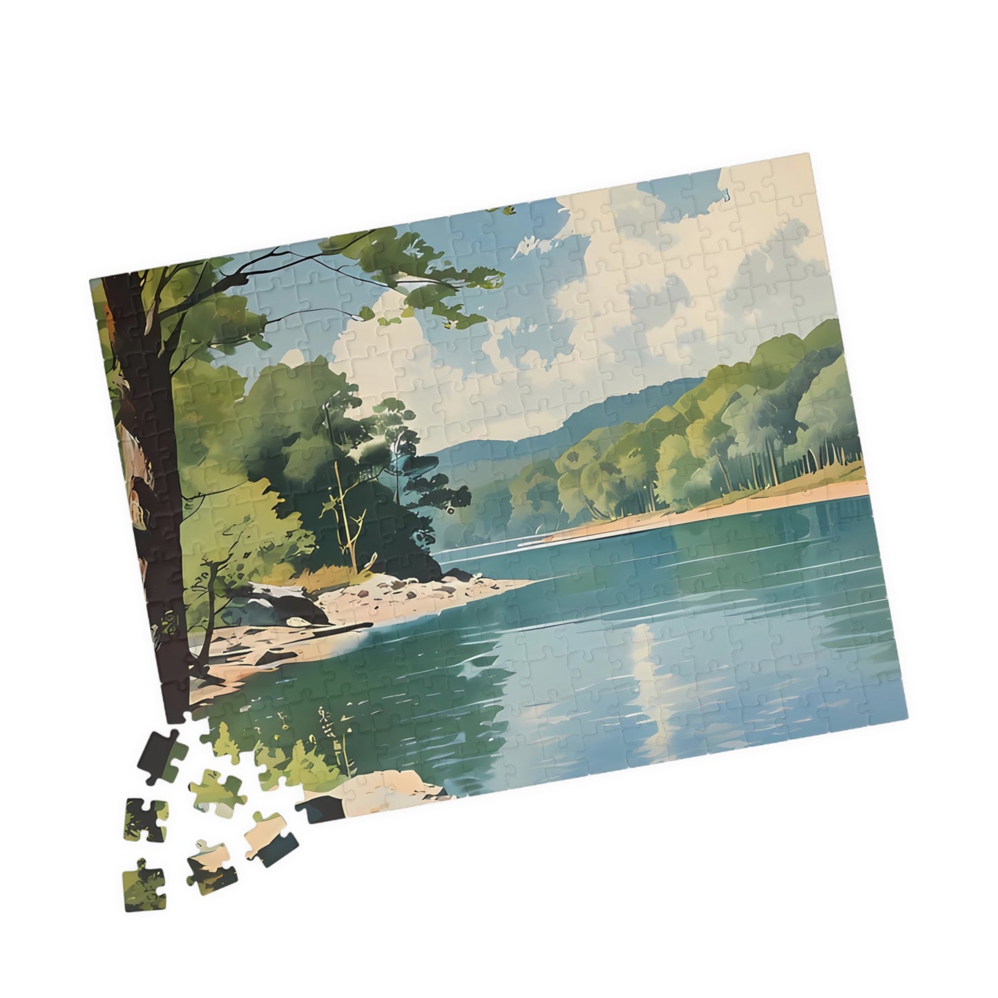 "Afternoon in the Cove" Herrington Lake Vista Watercolor Puzzle (110, 252, 520, 1014-piece)