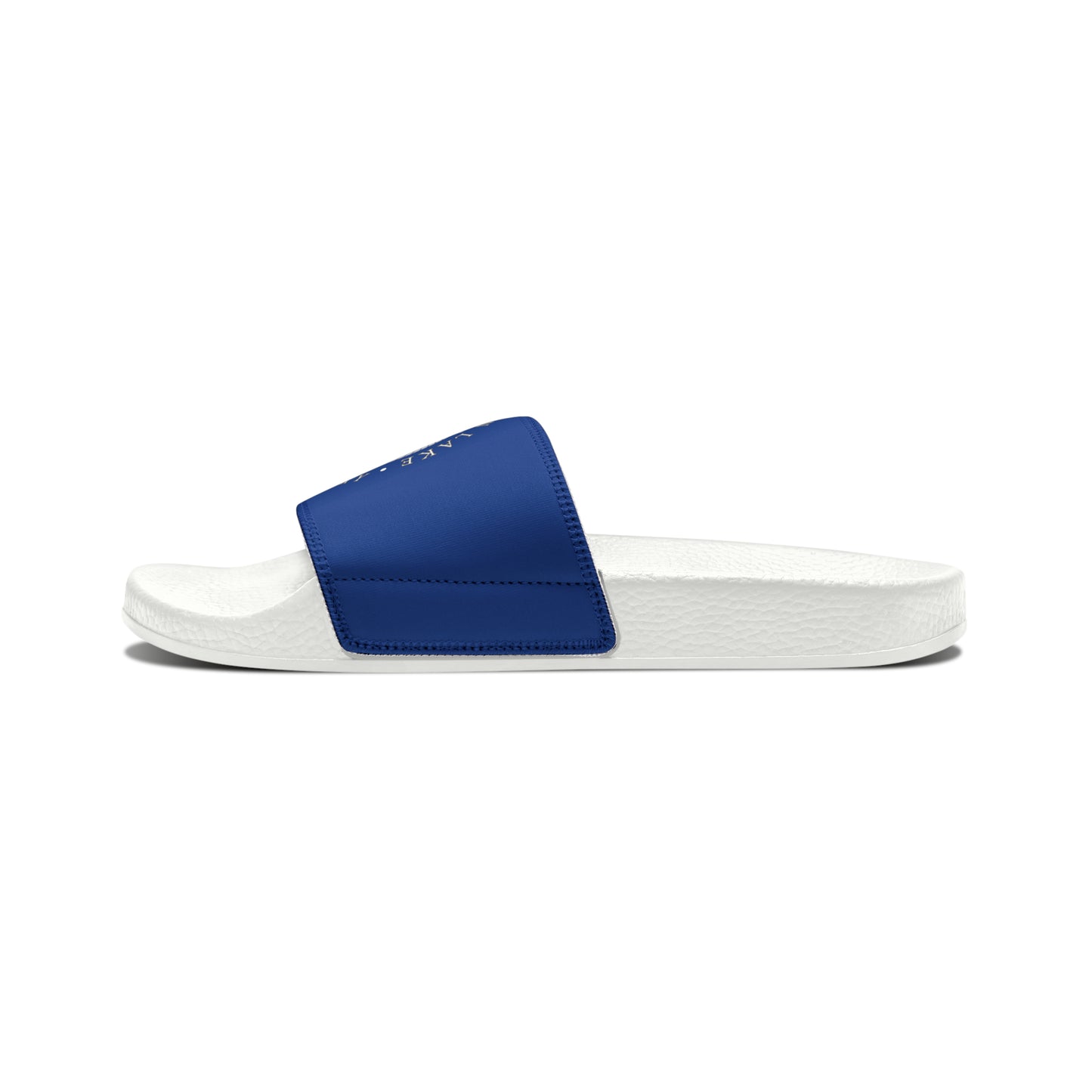Women's HLKY White Anchor Slide Sandals, Dark Blue