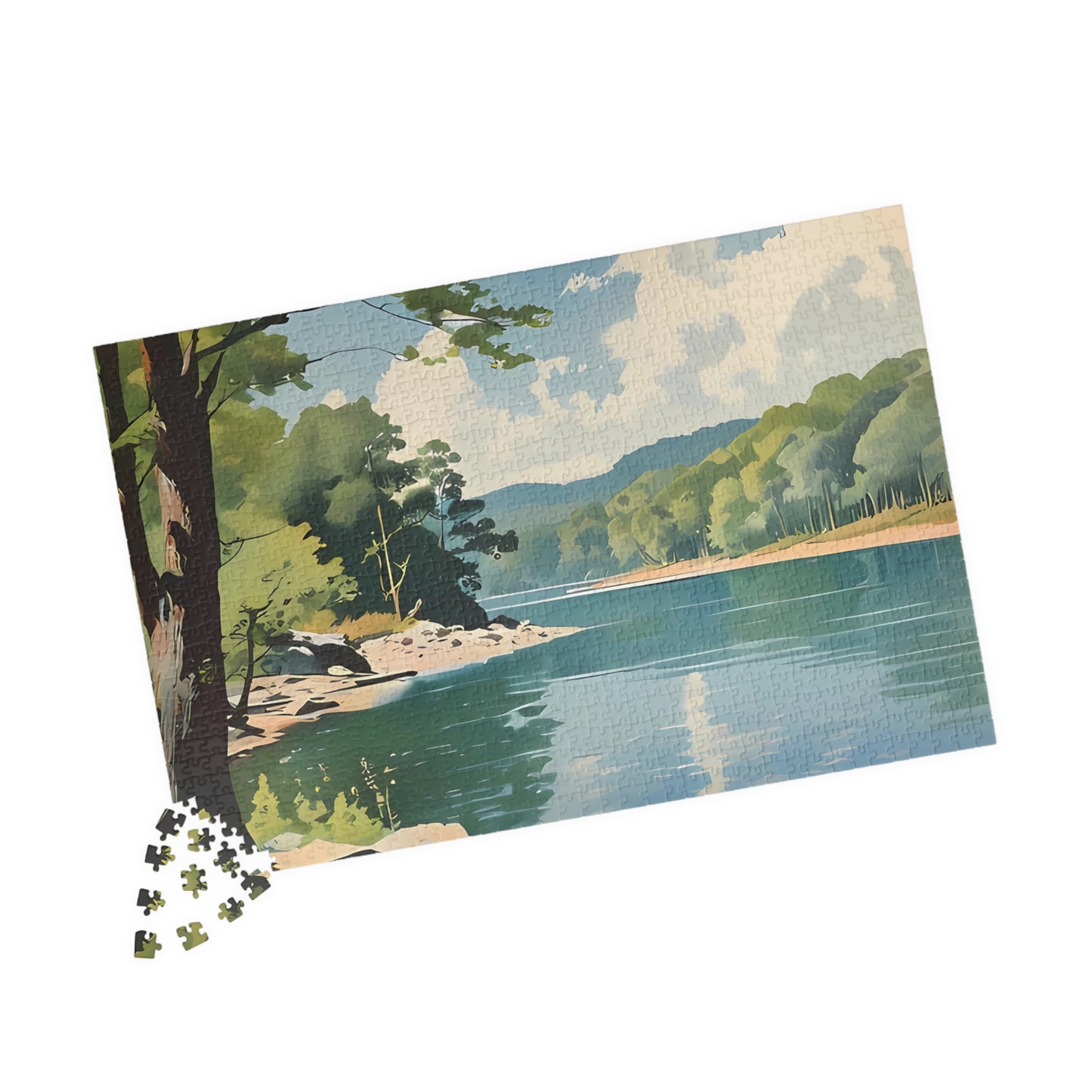 "Afternoon in the Cove" Herrington Lake Vista Watercolor Puzzle (110, 252, 520, 1014-piece)