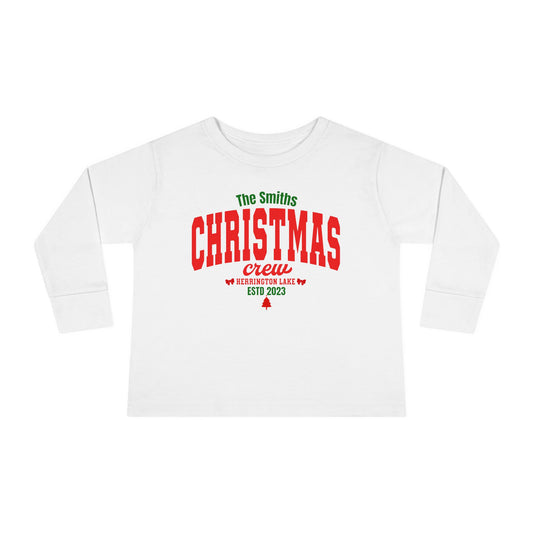 Personlized Custom Herrington Lake Christmas Crew Toddler Long Sleeve Tee