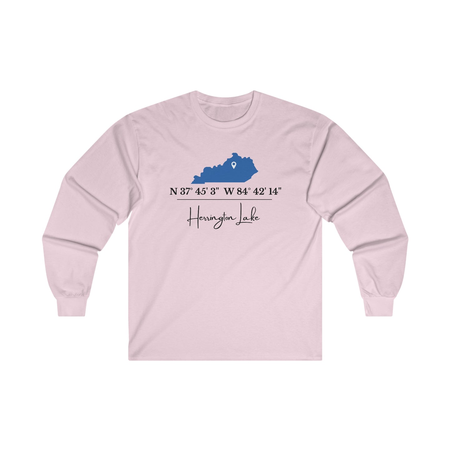 Herrington Lake Coordinates Long Sleeve Ultra Cotten Tee