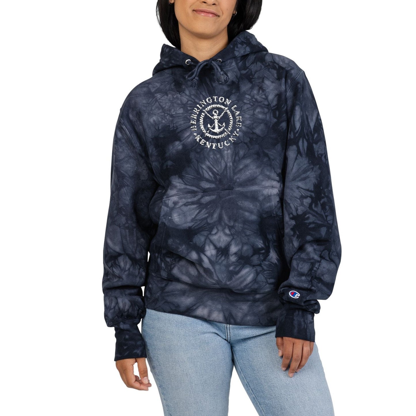Embroidered Herrington Lake Nautical Collection Unisex Champion® Tie-Dye Hoodie