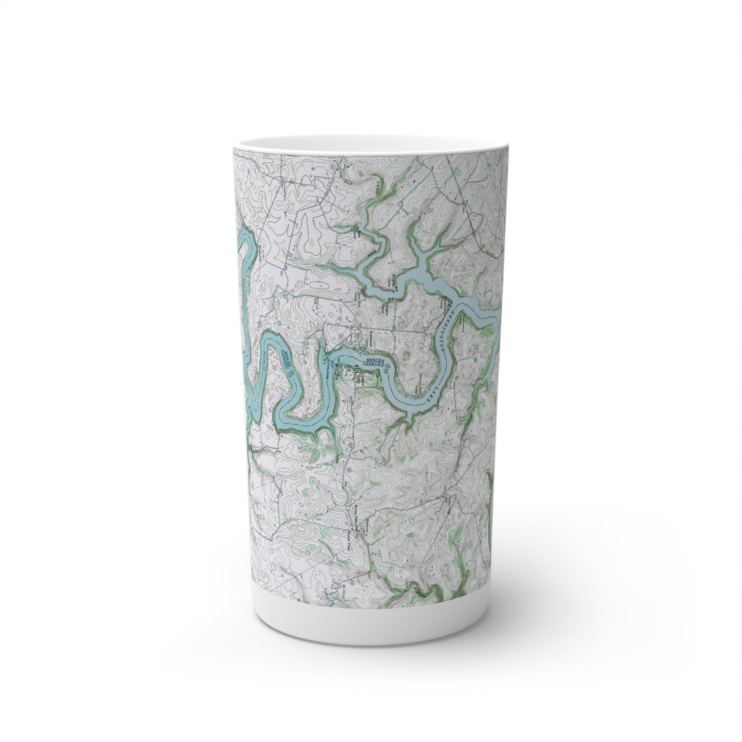 Herrington Lake 1952 USGS Topography Map Conical Coffee Mugs, 12oz (Blue/Green)