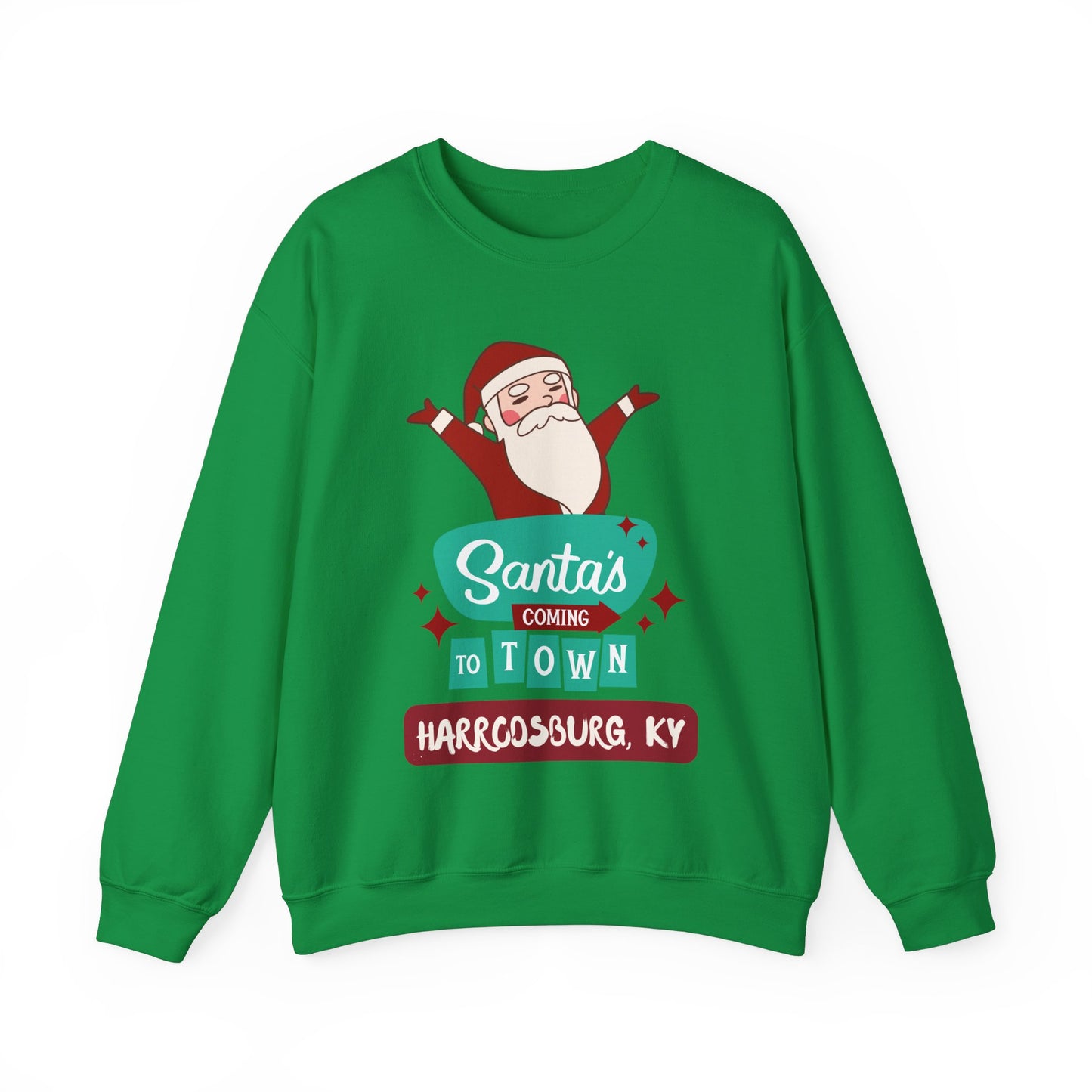 Santa is Coming to Harrodsburg KY Heavy Blend™ Crewneck Sweatshirt