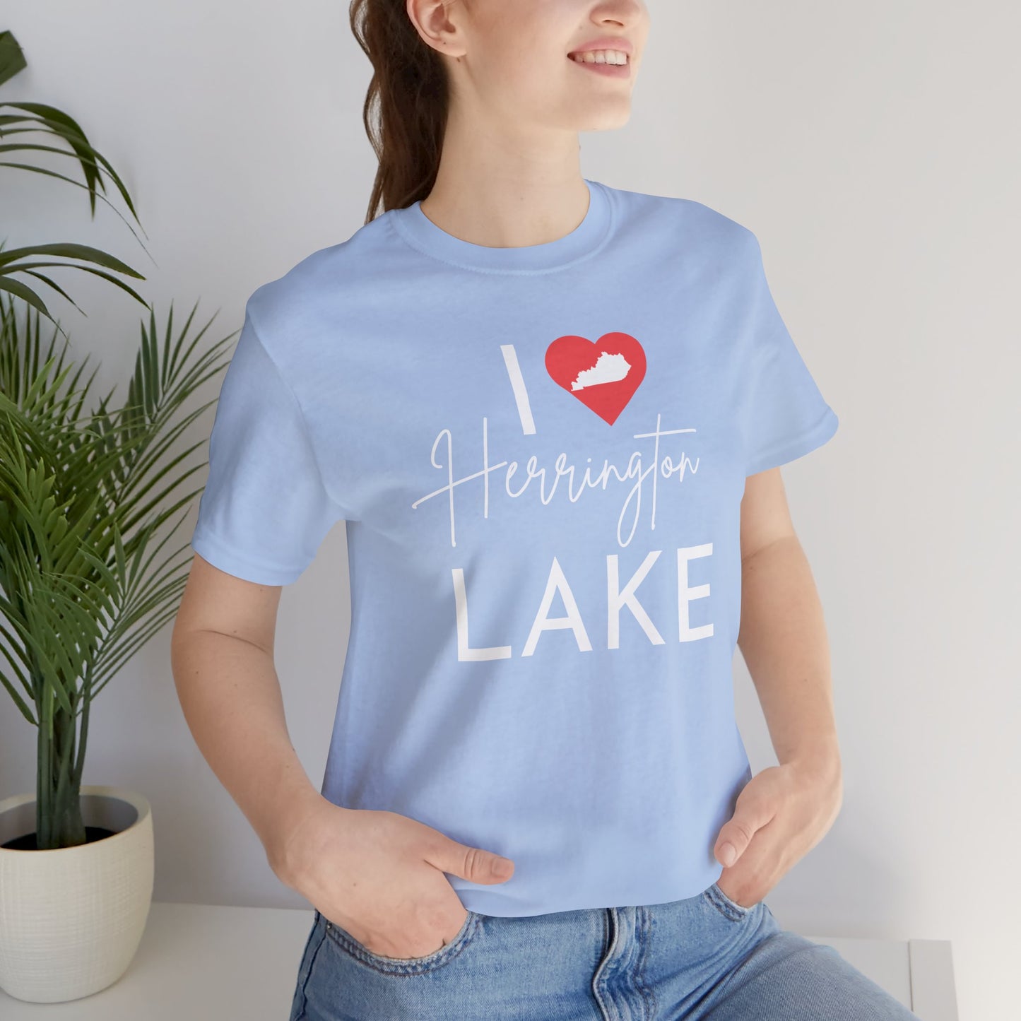 I ❤️ Herrington Lake Unisex Jersey Knit Cotton Short Sleeve Tee