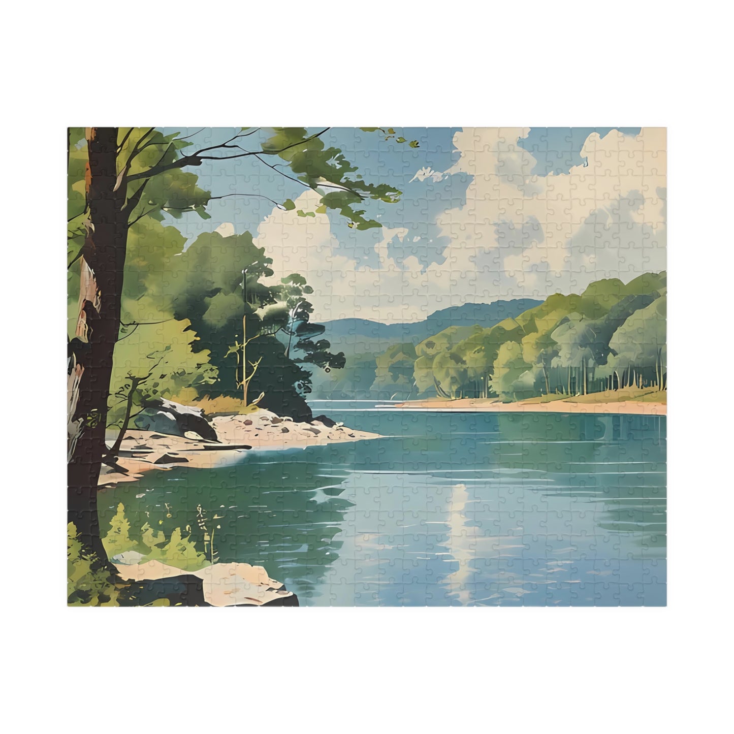 "Afternoon in the Cove" Herrington Lake Vista Watercolor Puzzle (110, 252, 520, 1014-piece)