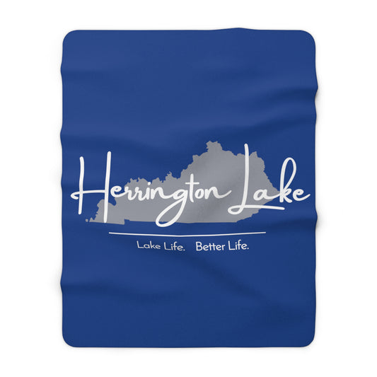 Herrington Lake Signature Collection Sherpa Fleece Blanket (Blue)