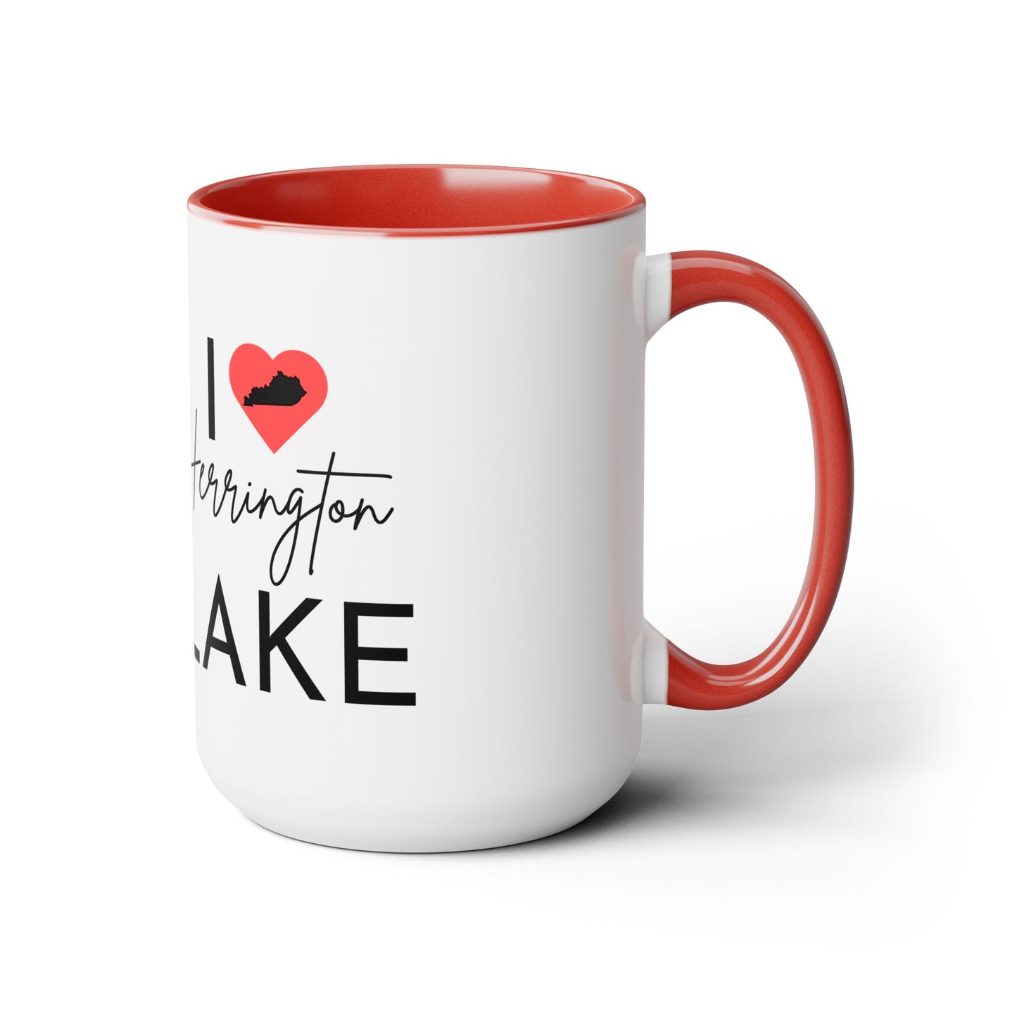 I ❤️ Herrington Lake Two-Tone Biggie Coffee Mugs, 15oz