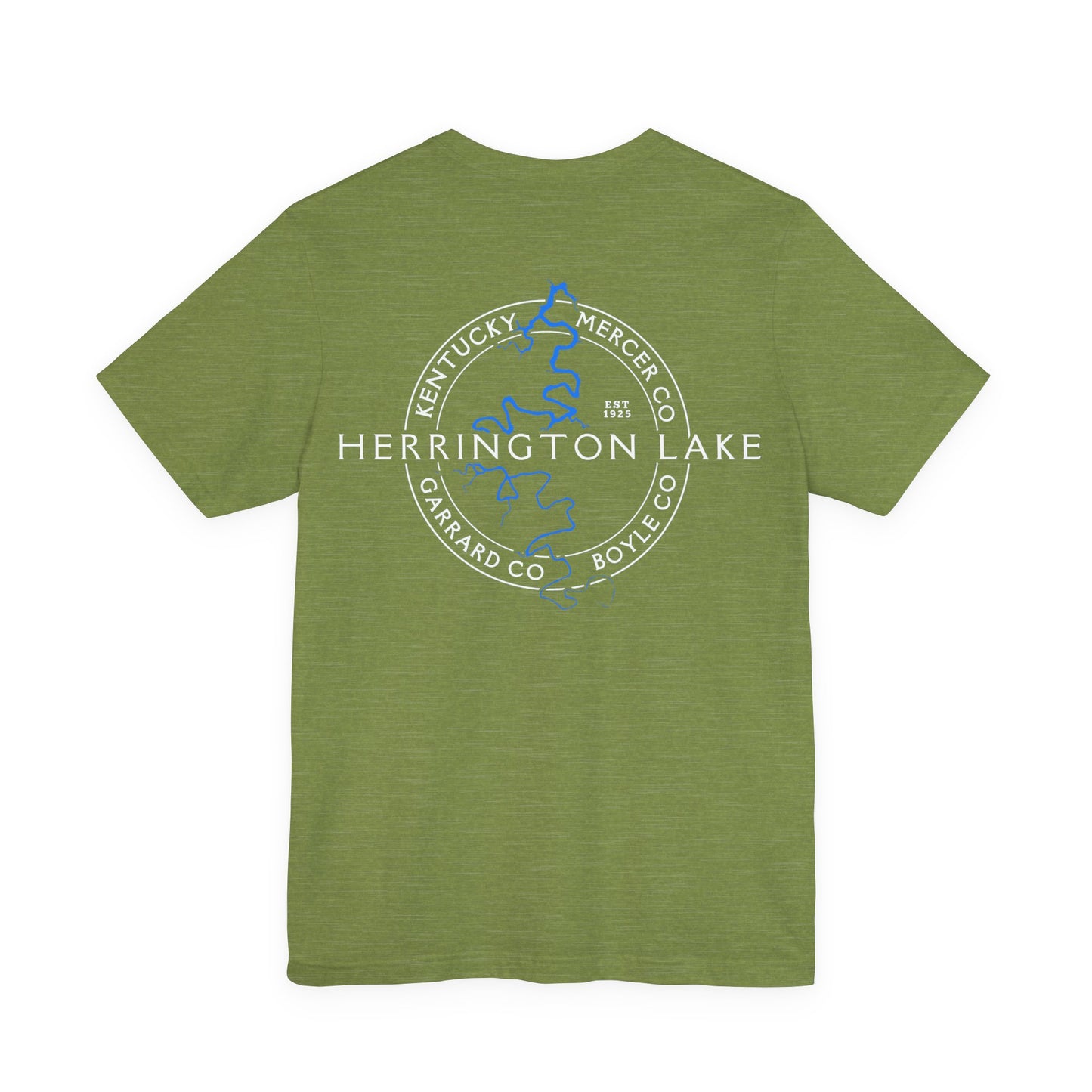 "The Classic" Herrington Lake and County Double-Sided Print Unisex Jersey Knit Cotton Short Sleeve Tee