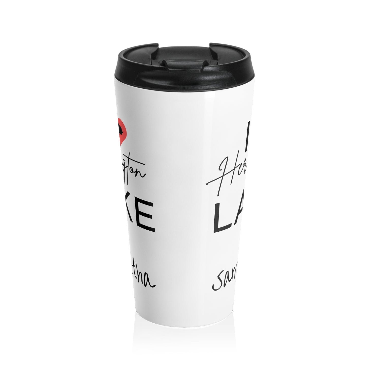 Customized I ❤️ Herrington Lake Stainless Steel Travel Mug