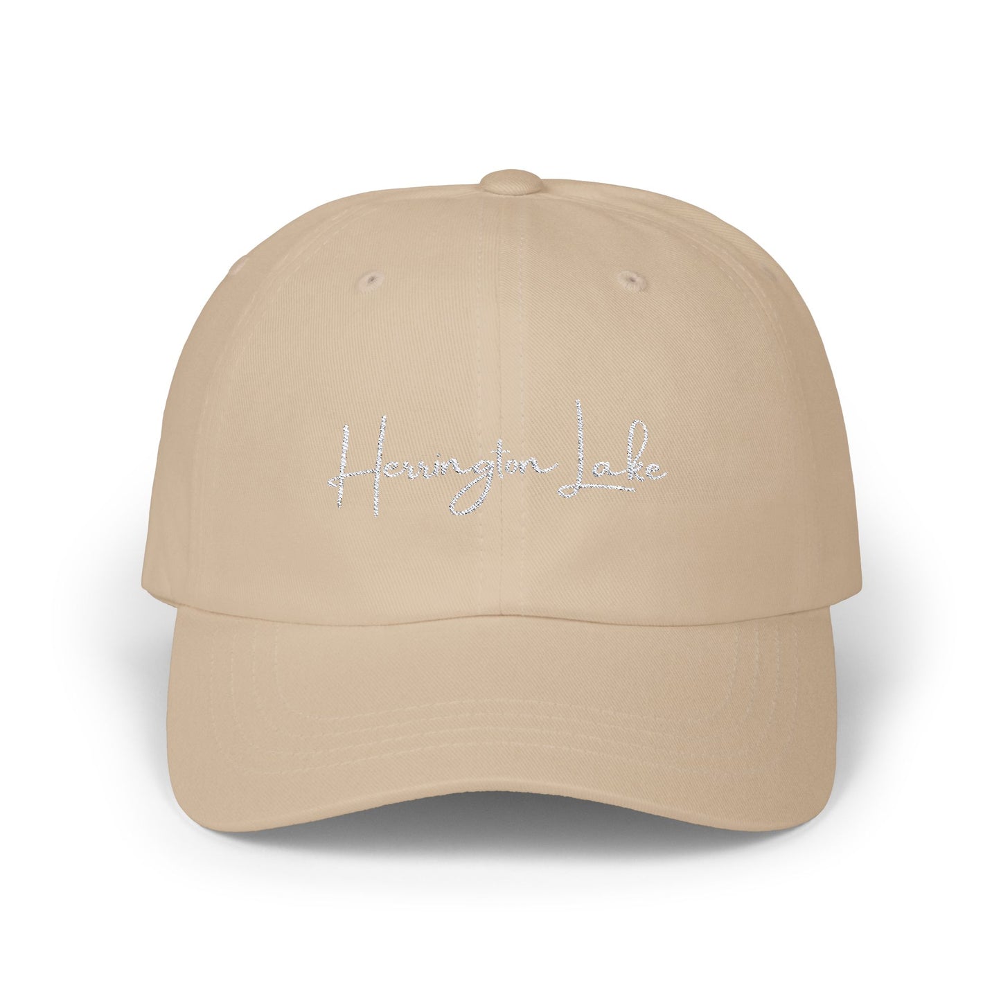 Embroidered Herrington Lake Script Classic Dad Cap