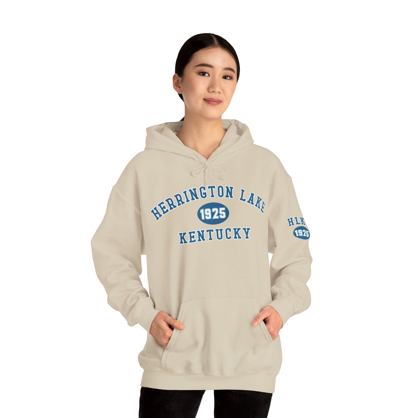 Herrington Lake Collegiate Collection Unisex Heavy Blend™ Hooded Sweatshirt w/ Printed Sleeve Accent