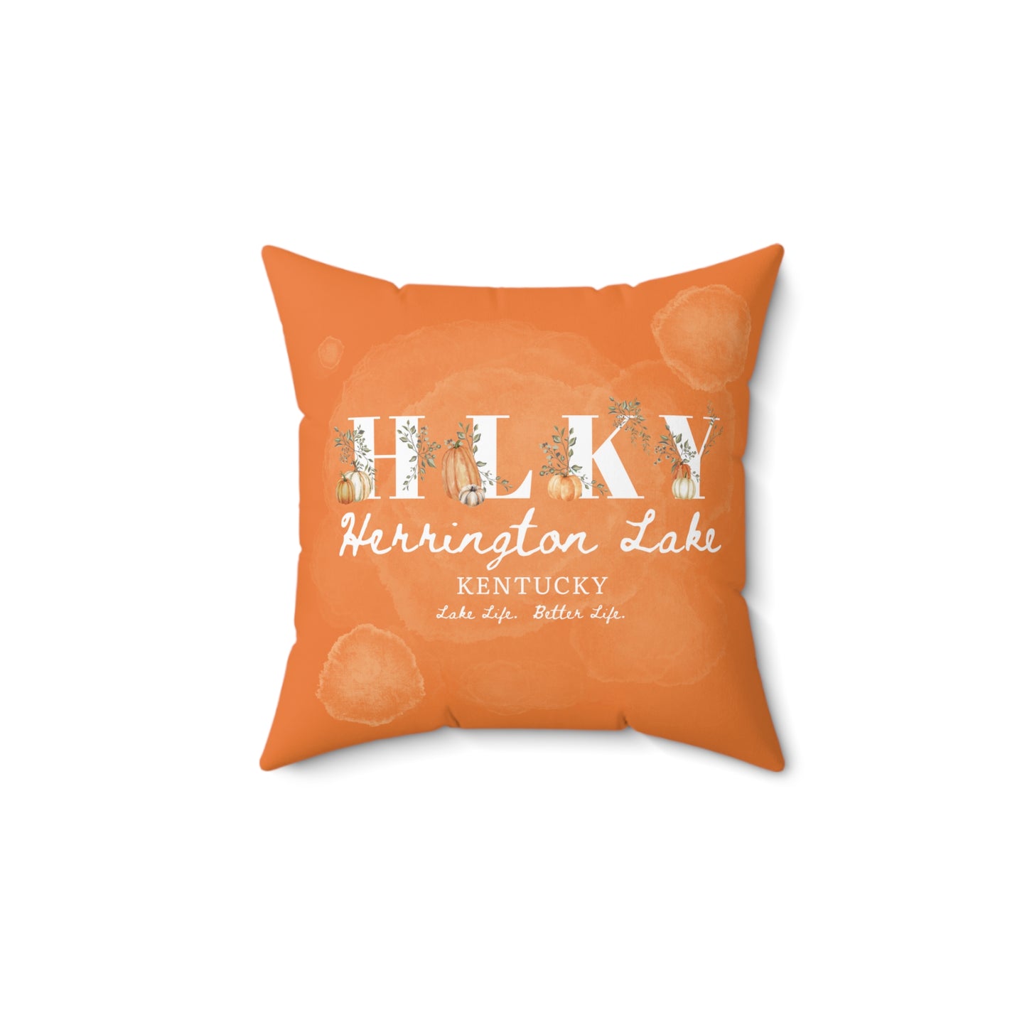 HLKY Collection Rustic Pumpkin Spun Polyester Square Accent Pillow (Crusta Orange)