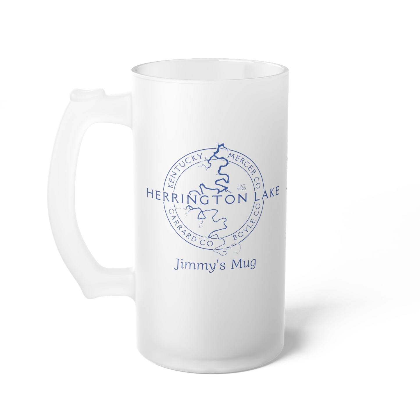 The Personalized Custom "Classic" Herrington Lake and County Frosted Glass Beer Mug