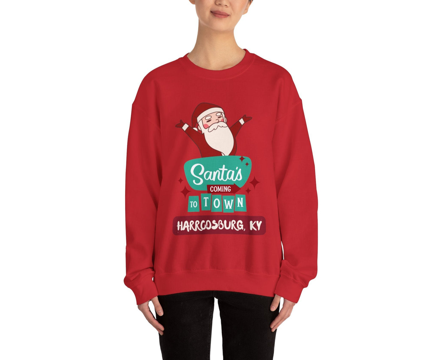 Santa is Coming to Harrodsburg KY Heavy Blend™ Crewneck Sweatshirt