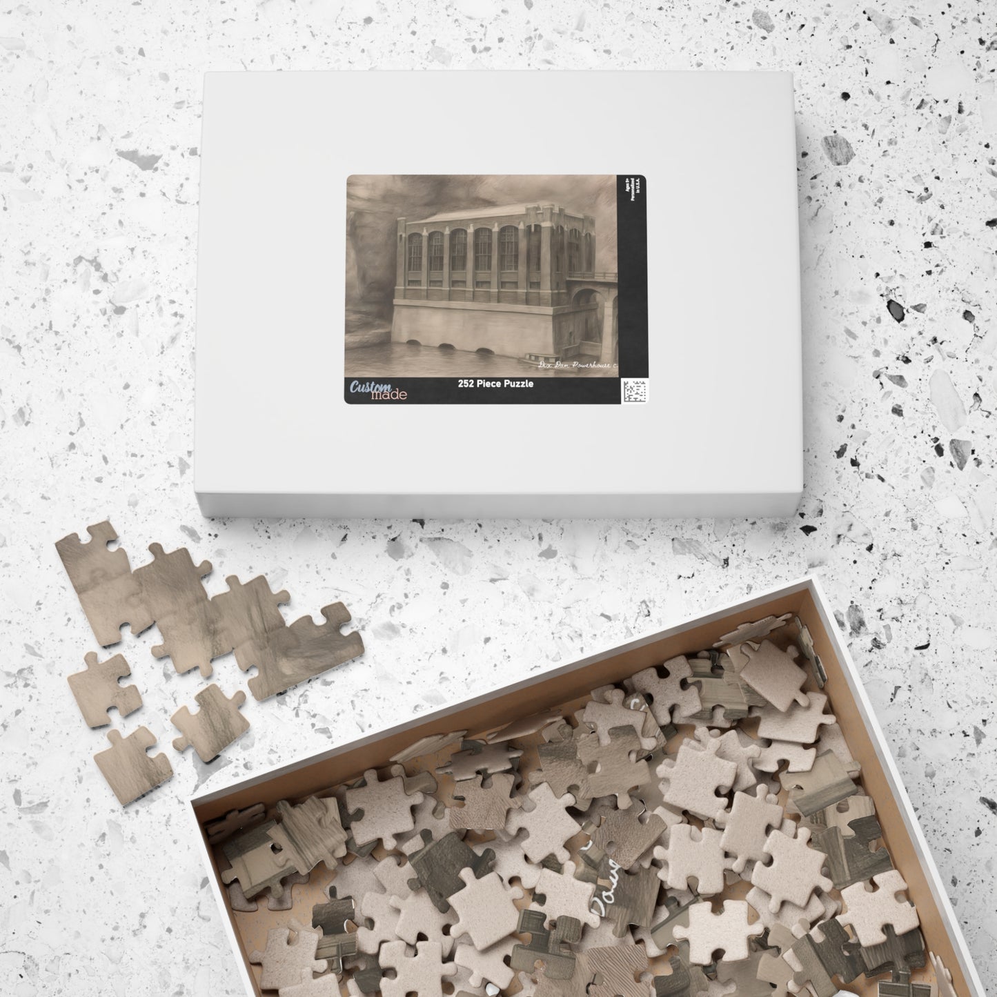 Dix Dam Powerhouse c. 1925 in Pencil Jigsaw Puzzle (110, 252, 500 & 1000 pieces)
