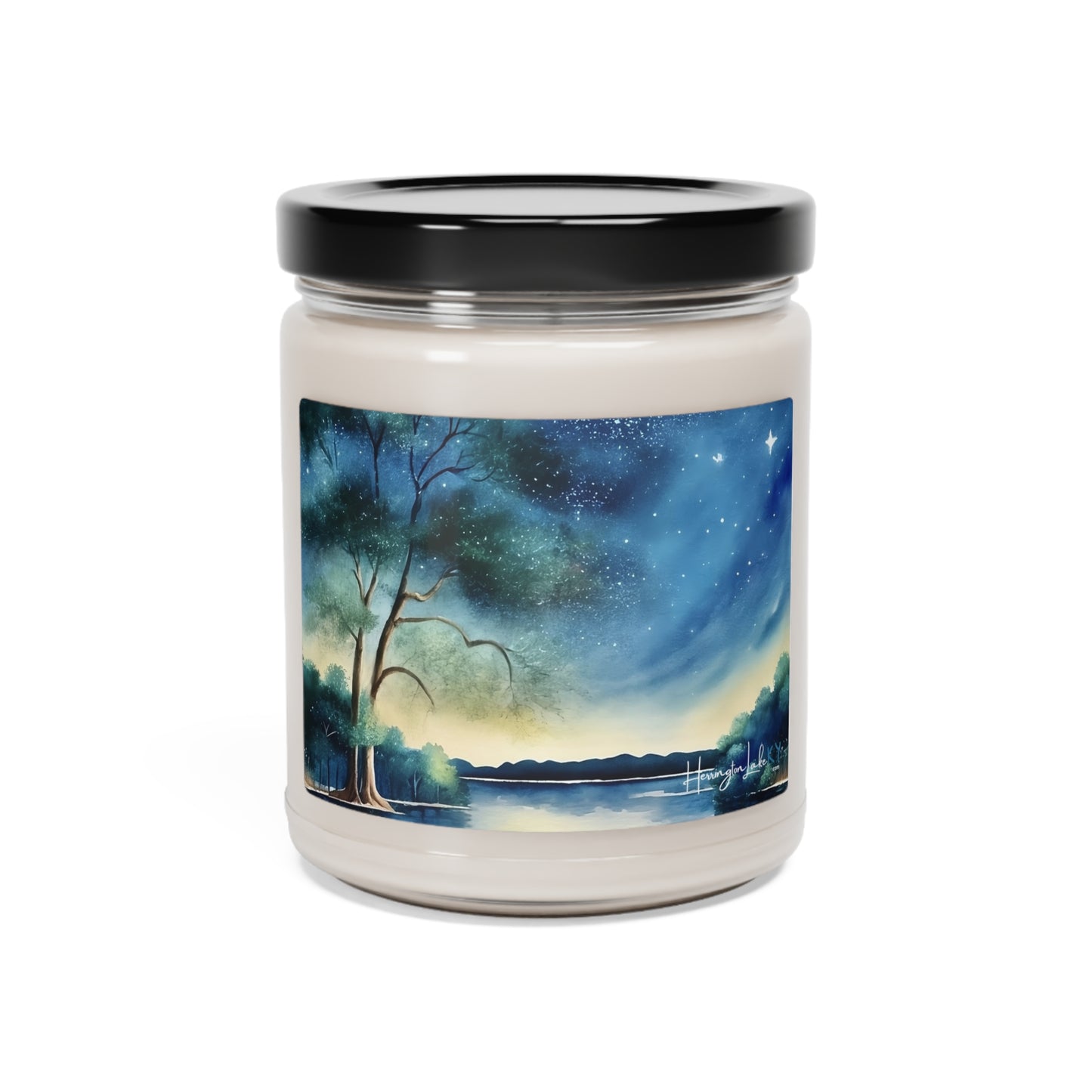 Starry Night Watercolor Scented Soy Candle, 9oz