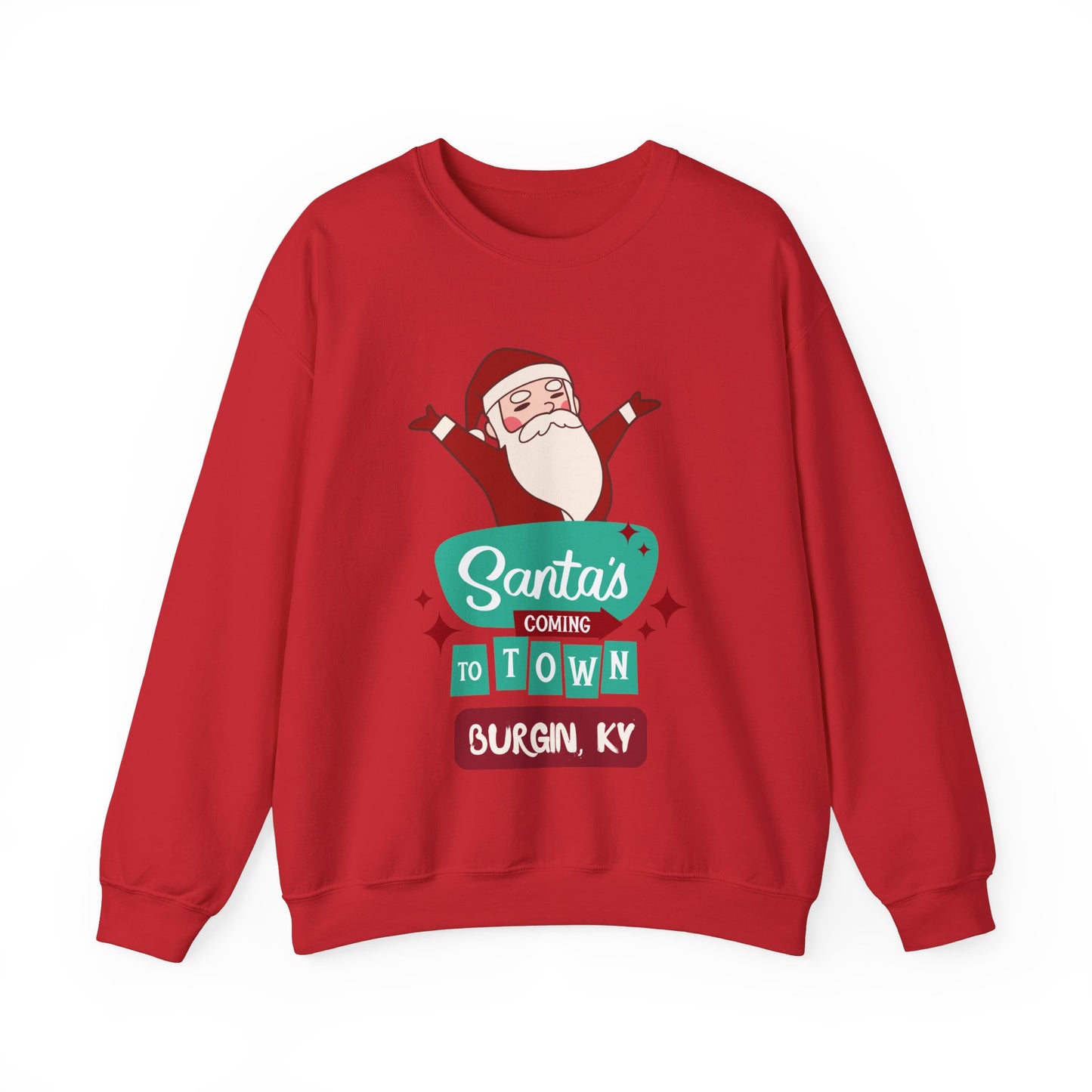 Santa is Coming to Burgin KY Heavy Blend™ Crewneck Sweatshirt