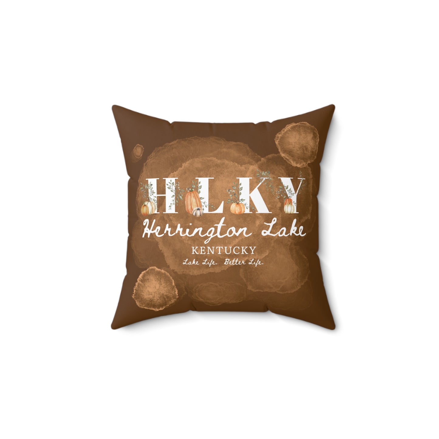 HLKY Collection Rustic Pumpkin Spun Polyester Square Accent Pillow (Brown)