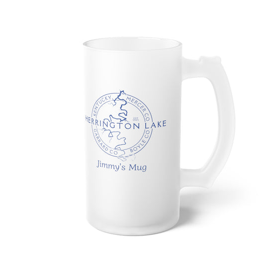 The Personalized Custom "Classic" Herrington Lake and County Frosted Glass Beer Mug