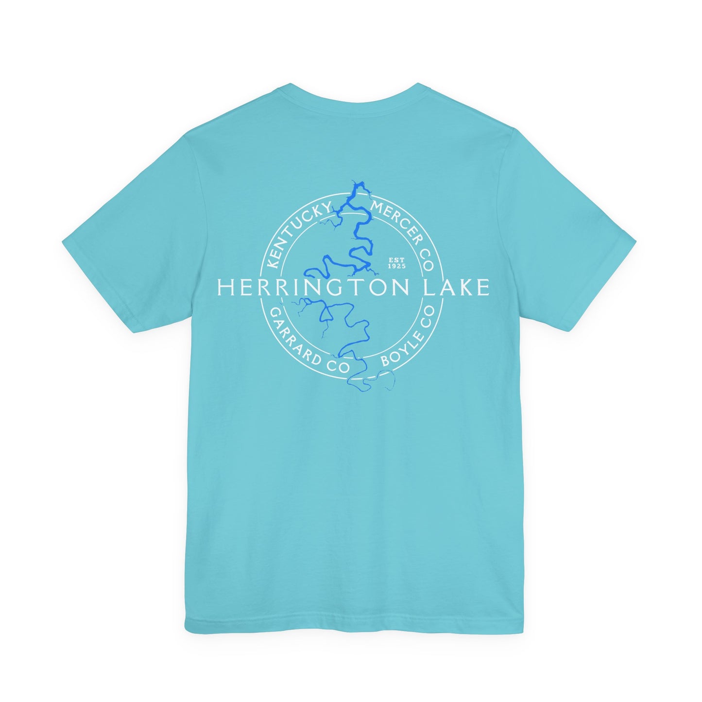 "The Classic" Herrington Lake and County Double-Sided Print Unisex Jersey Knit Cotton Short Sleeve Tee