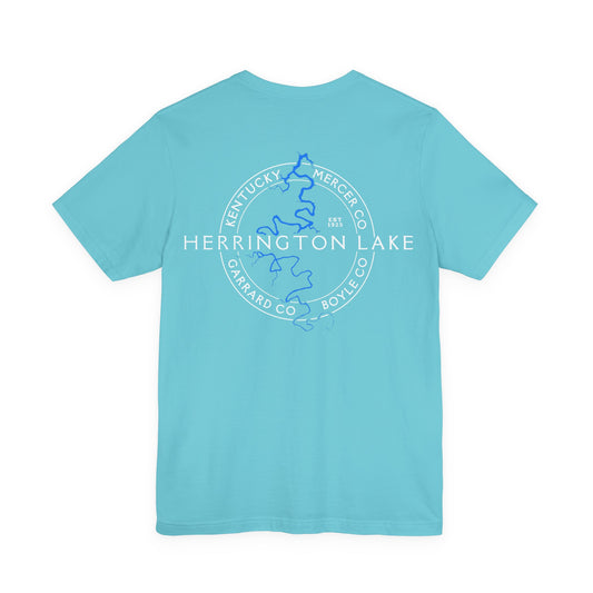 "The Classic" Herrington Lake and County Double-Sided Print Unisex Jersey Knit Cotton Short Sleeve Tee