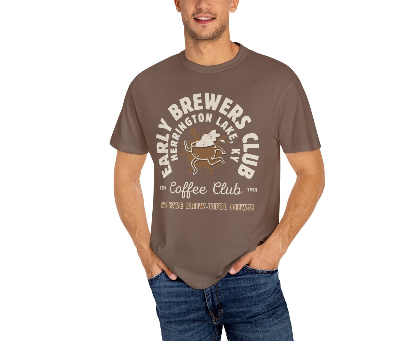 "Early Brewers Club" Coffee House Collection Premium Garment-Dyed Comfort Colors TShirt