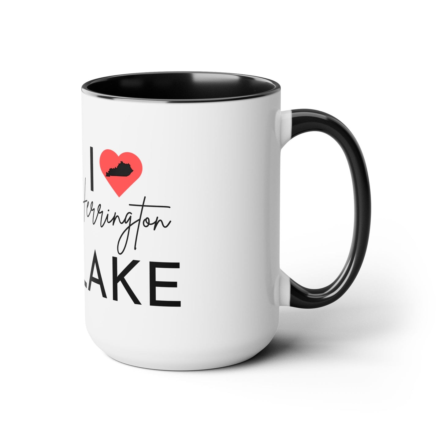 I ❤️ Herrington Lake Two-Tone Biggie Coffee Mugs, 15oz