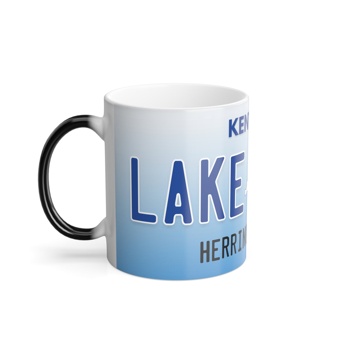 Herrington Lake Life License Plate Color Morphing Mug, 11oz