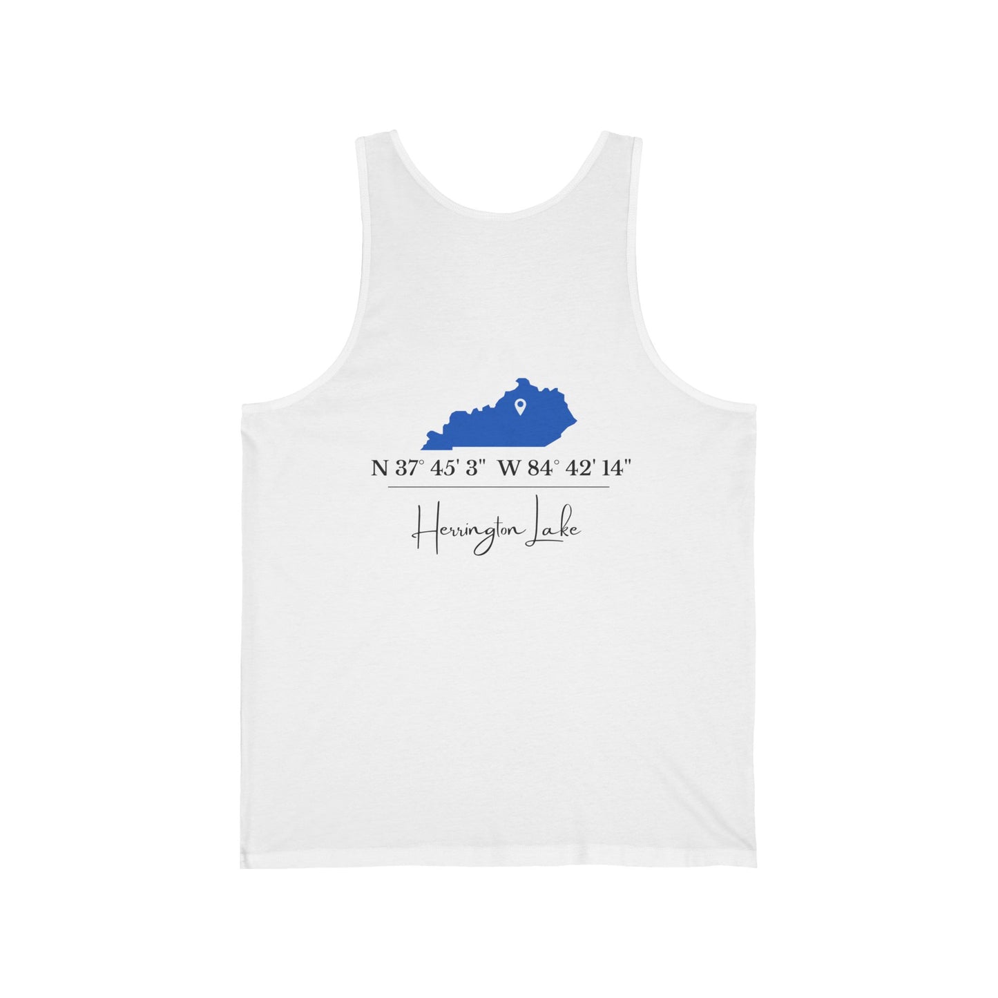 Herrington Lake Coordinates Unisex Jersey Knit Cotton Tank (Double-Sided Print)