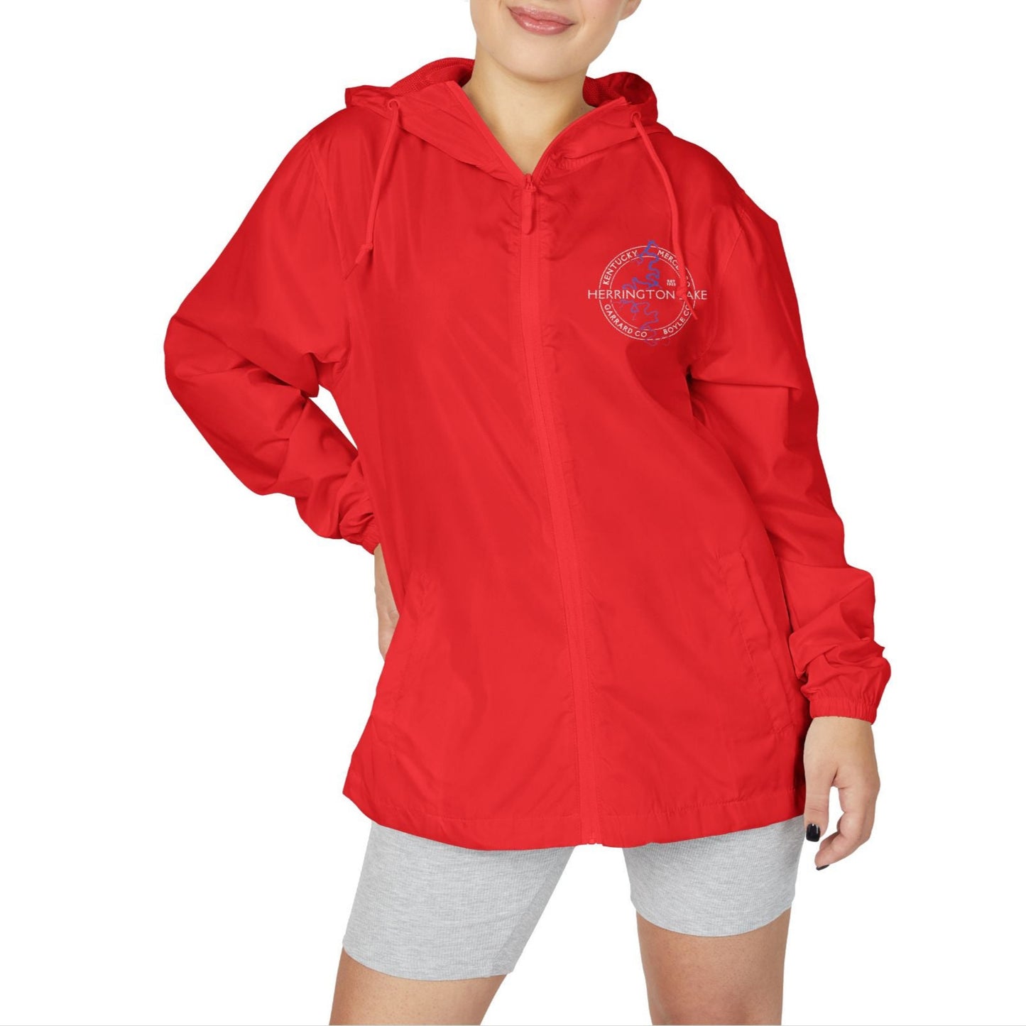 The "Classic" Herrington Lake and County Unisex Full-Zip Windbreaker Jacket