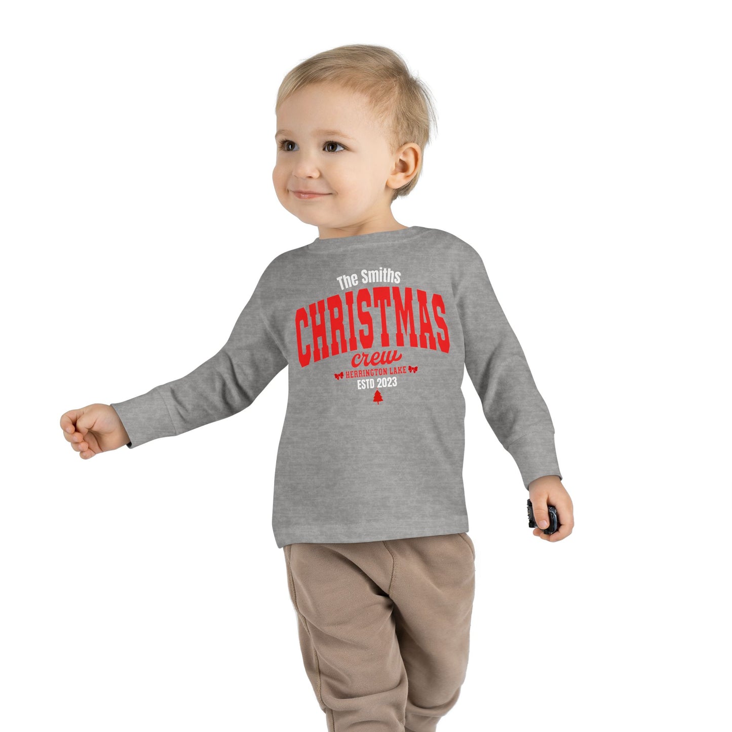 Personlized Custom Herrington Lake Christmas Crew Toddler Long Sleeve Tee