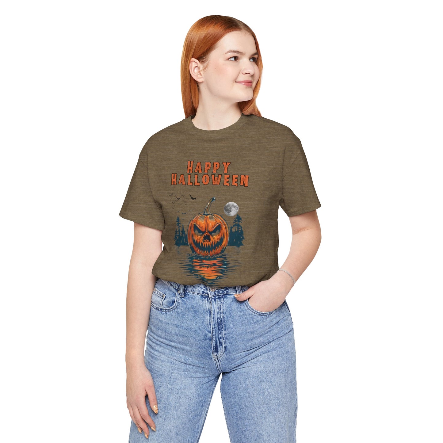 HAPPY HALLOWEEN From Herrington Unisex Jersey Knit Cotton Short Sleeve Tee