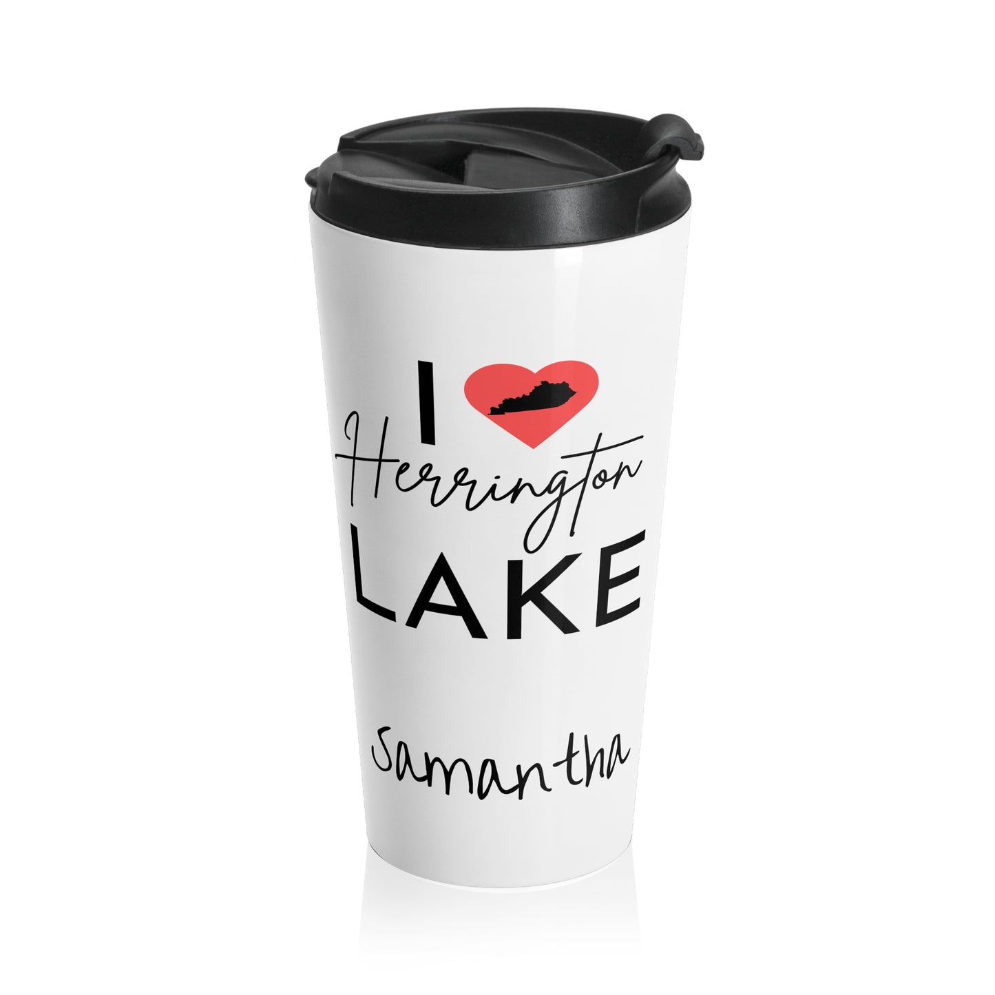 Customized I ❤️ Herrington Lake Stainless Steel Travel Mug