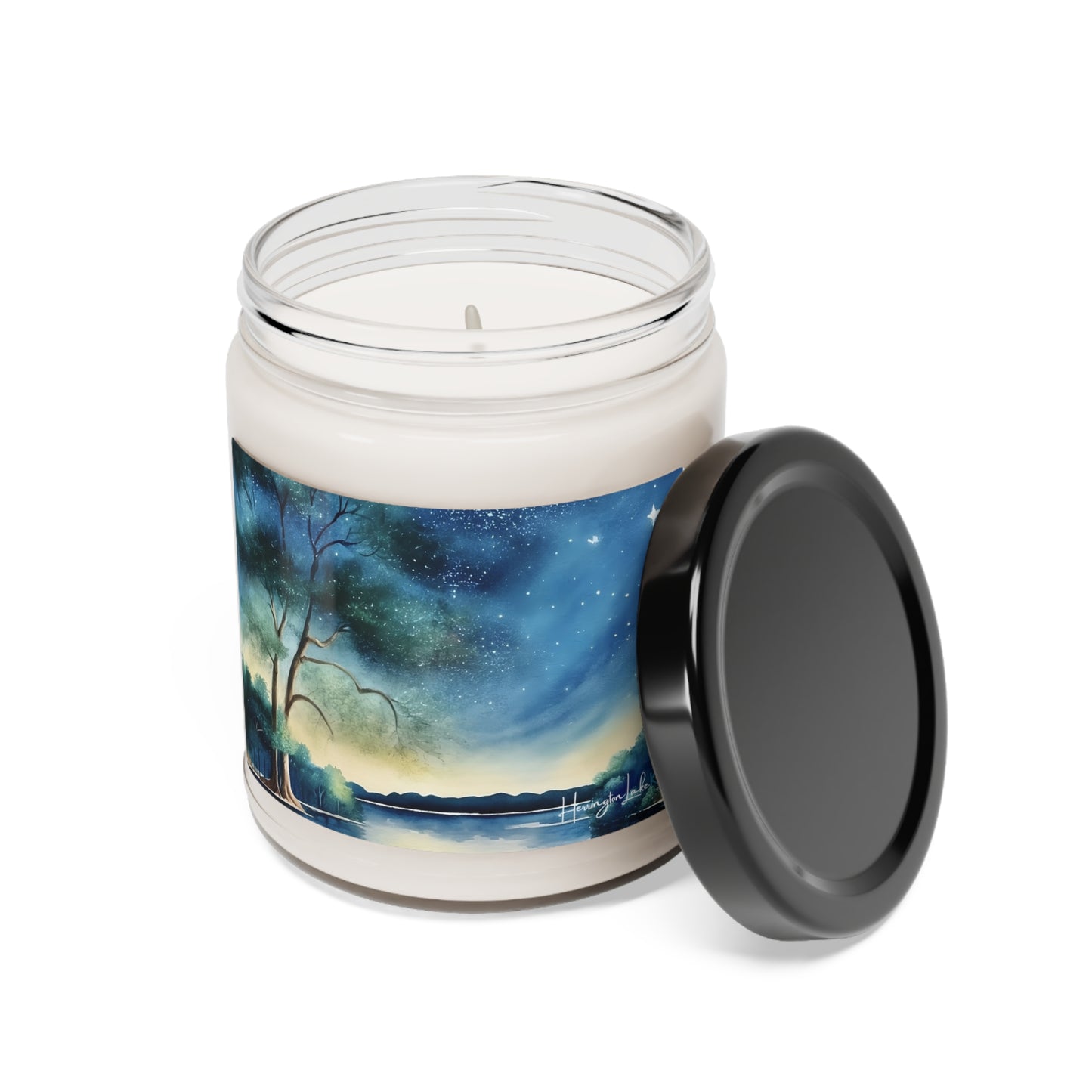 "Summer Evening-1" Watercolor Scented Soy Candle, 9oz