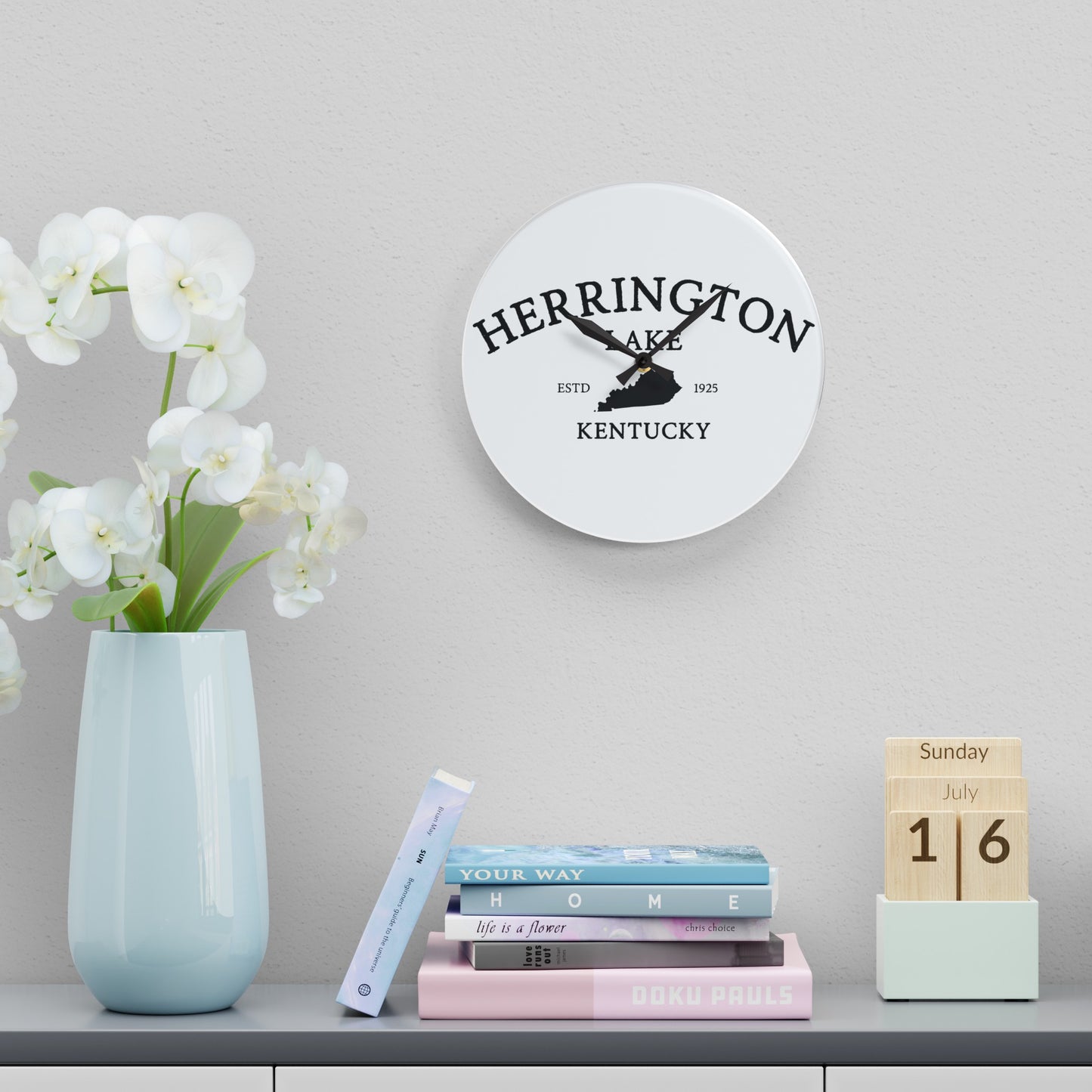 Simply Herrington Acrylic Wall Clock, Round & Square, White