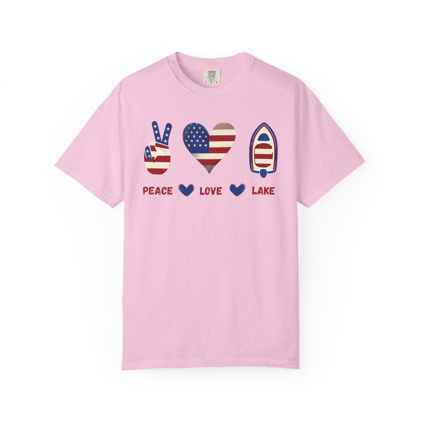 Peace Love Lake Unisex Lake Patriots Collection Premium Garment-Dyed Comfort Colors TShirt